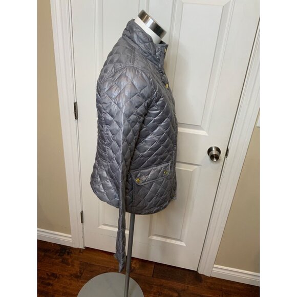 J. Crew Gray Quilted Thin Down Zip-Up Jacket, Size Small - Picture 2 of 5